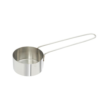 6" 1/2 Cup Stainless Steel Measuring Cup with Wire Handle by Winco – Standard, 0.5 cups, Metal, Silver, Model MCPL-050C