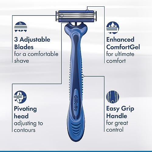 Gillette 8 Count (Pack of 2) / Sensor3 Comfort (8ct) / Blue Disposable Razors