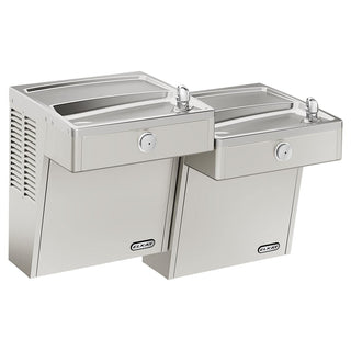 Wall Mount Mechanical Activation ADA Cooler Filtered Refrigerated Stainless by Elkay – 1.5, Stainless Steel, Bi-level Coolers, Model VRCTLFR8SC