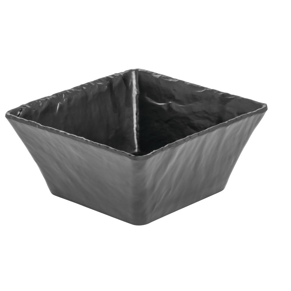 Cal-MIL Faux Slate Collection Square Black Melamine Bowl - 8" L x 8" W x 3 3/4 H by CAL MIL PLASTIC PRODUCTS INC – Plastic, Black, Model 688640195081