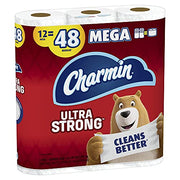 Charmin 24 Mega Rolls = 96 Regular Rolls / White / 1 Paper & Plastic