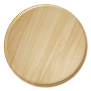 White with Light Wood Melamine Platter - 13" Dia by HUBERT – Large, Melamine, White, Model H0287-WHITE