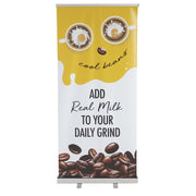 Retractable Banner Stand - 79" L x 33" W by HUBERT – Black