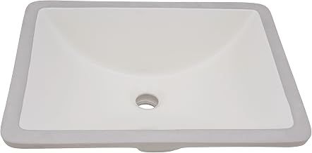 Ruvati 16 x 11-3/4 inch Undermount Bathroom Sink Biscuit Rectangular Porcelain Ceramic with Overflow –RVB0718BC Stain-Resistant Small Bathroom Sinks for Modern & Luxury Bathrooms, Ideal for Bath Sink