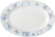 CAC China ATC-51 Atlantic Seashell Super White Porcelain Oval Platter, 15 by 10-1/4 by 1-1/2-Inch, 12-Pack