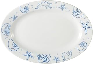 CAC China ATC-51 Atlantic Seashell Super White Porcelain Oval Platter, 15 by 10-1/4 by 1-1/2-Inch, 12-Pack