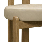 Faux Leather Dining Chair with Oak Legs by Starlight Canyon Home – 20 x 22 x 31 inches, Faux Leather, Beige