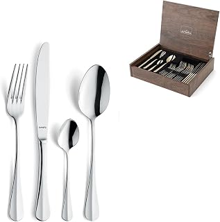 Baguette 24-Piece Cutlery Set in Luxury Box by Amefa – Stainless Steel, Silver, Model 844000MDF3C40