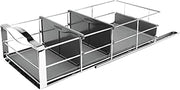 simplehuman 9-Inch Pull-Out Cabinet Organizer, Under Cabinet Sliding Drawer for Kitchen Bathroom, Heavy-Gauge Steel Frame, Removable Drip Guard, Ball-Bearing Tracks, Grey Plastic