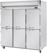 Beverage-Air HBF72-1-HS 75" Horizon Series Three Section Solid Half Door Reach-In Freezer 72 cu.ft. Capacity Stainless Steel Exterior and Interior with Bottom Mounted