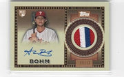 2021 Topps Update Reverence Autographed Patch #TRAP-AB Alec Bohm Authentic Material Card Autographed 06/10 Philadelphia Phillies Baseball NM-MT