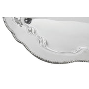 Serving Tray Stainless Steel Round with Beaded Edge - 27" L x 17 1/2" W x 1 1/2" H by HUBERT – Stainless Steel, Silver, Model TR09414188