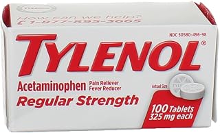 Reg Strngth 100'S Size 100ct Tylenol 325 Mg Regular Strength Pain Reliever