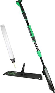 UNGER Commercial Excella 18" Starter Cleaning Kit - Floor Mop EFHC2 | Ergonomic Straight Floor Mop with Height Adjustable Pole and Refillable Dispensing Bottle; Easy to Maneuver
