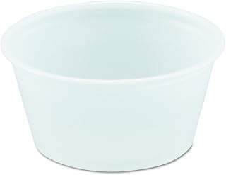 DART SOLO Cup Company DCC B200N-0100 Polystyrene Portion Cup, 2oz Capacity, Translucent, Polystyrene, 2 fl. oz. Capacity (Pack of 2500)