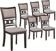 Starlight Canyon Home Solid Wood Dining Chairs with Fabric Seat, Set of 6 Upholstered Kitchen Table Chairs for Dining Room, Cherry