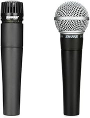 Shure SM57 & SM58 Microphone Set - Professional Dynamic Cardioid Pair for Instruments & Vocals - Crisp Sound & Versatile Performance