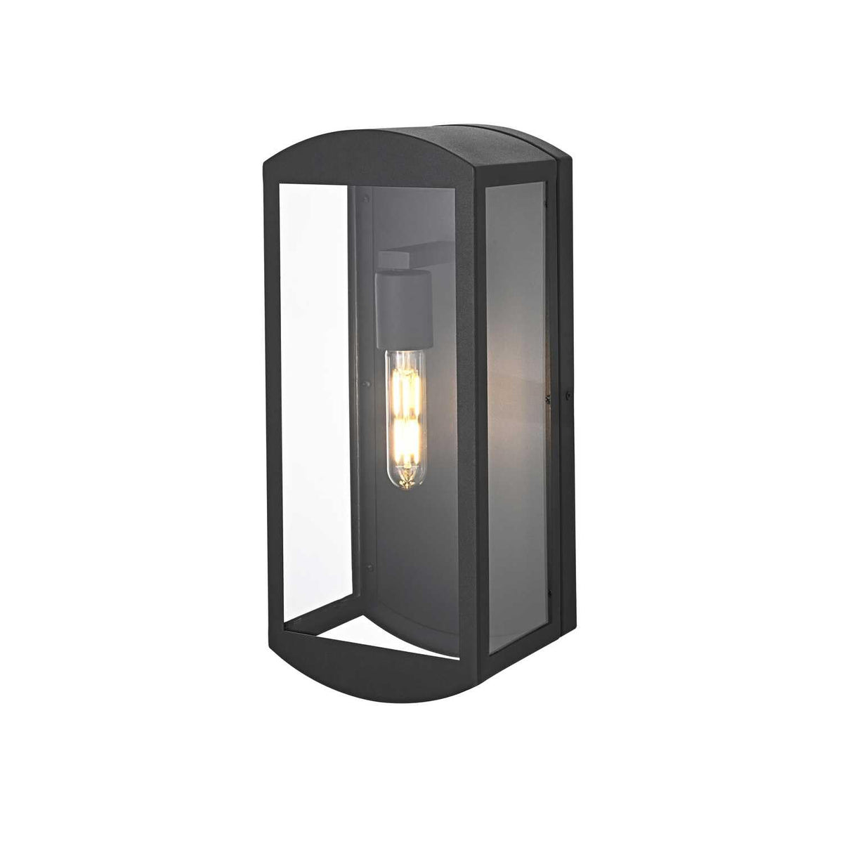 Miles One Light Outdoor Wall Sconce Black by Lighting Design – Iron, Black