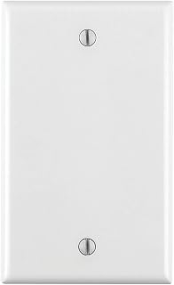 Leviton 88014 001-88014-WHT Single Gang White Blank Box Mounted Plastic Wallplate, 1-Pack