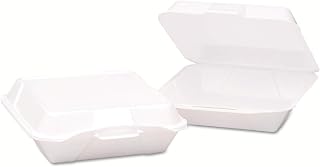 Genpak 9x6.5 inch Large Deep All Purpose Foam Hinged Container White Vented - 200 per case.
