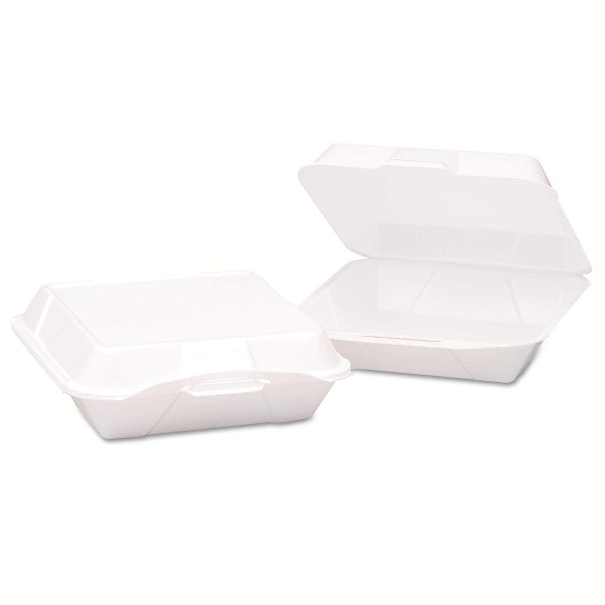 9x6.5 inch Large Deep All Purpose Foam Hinged Container White Vented - 200 per case. by Genpak – 8.2 liters, Foam, White, Pack of 200, Model 20500-V