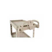 BRUTE Heavy Duty 2-Shelf Utility/Service Cart by Rubbermaid Commercial Products – Medium, Resin, Beige, Model FG4520088BEIG