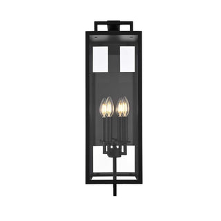 Jairo Four Light Outdoor Wall Sconce Black by Lighting Design – Iron, Black, Model OD809W26BK