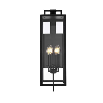 Jairo Four Light Outdoor Wall Sconce Black by Lighting Design – Iron, Black, Model OD809W26BK