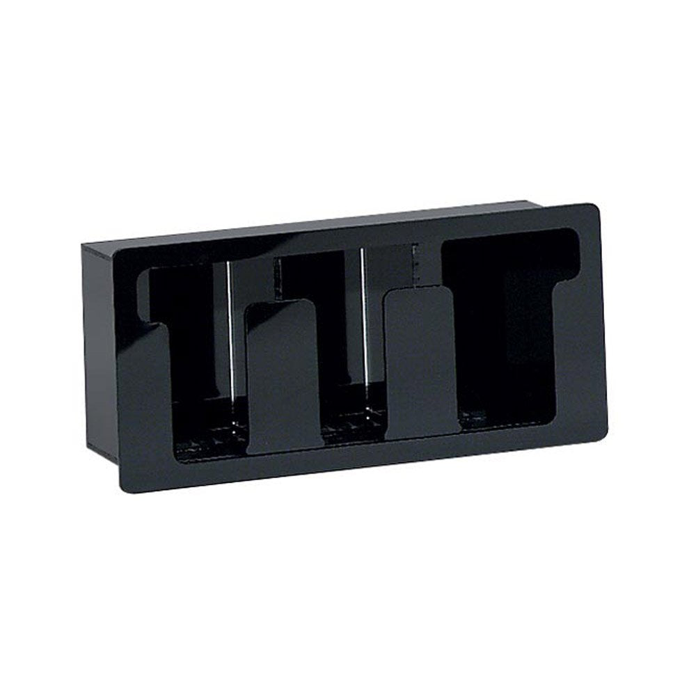 Three Section Built-In lid Organizer by DISPENSE-RITE – Acrylic, Black, Model FML-3