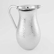 American Metalcraft BWPH84 Bell Pitcher W/Ice Guard, Hammered, 84-Ounces