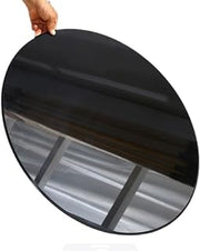 50CM, 75CM,88CM, Round Table Surface ，mesa，Round Tempered Glass Table Top Black，Impact Resistance，Dining Table，for Coffee Table, Home，Office(42CM(16.5IN))