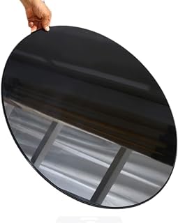 50CM, 75CM,88CM, Round Table Surface ，mesa，Round Tempered Glass Table Top Black，Impact Resistance，Dining Table，for Coffee Table, Home，Office(42CM(16.5IN))