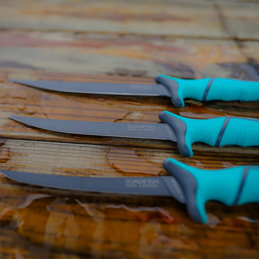7 in Fishing Fillet Knife by Toadfish – 5", Teal, Model TF1165