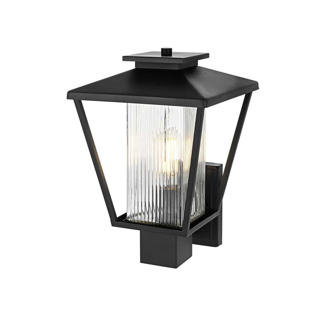 Gaul One Light Outdoor Wall Sconce Black by Lighting Design – Iron, Black, Model OD306W15BK