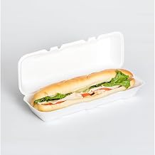 13" x 4 1/2" x 3" Extra Large Foam Hoagie/Sub Container - 200/Case