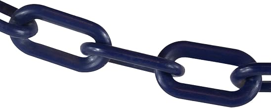 Mr. Chain Plastic Barrier Chain, Cobalt Blue, 2 in Link x 25 ft (50066-25)