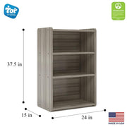 School Age Shelf Storage by Tot Mate – Ready-To-Assemble, 3/4" Thick Industrial Grade Wood Composite Core With Laminate Surfacing, Shadow Elm Gray, Model TMS401R.0W92