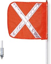 Heavy Duty Threaded Hex 12" Orange with White X Warning Whip by Checkers – 12" L X 11" W, Nylon, Orange with White X, Model FS8X-O