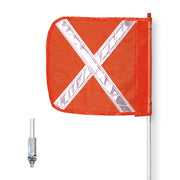Heavy Duty Threaded Hex 12" Orange with White X Warning Whip by Checkers – 12" L X 11" W, Nylon, Orange with White X, Model FS8X-O