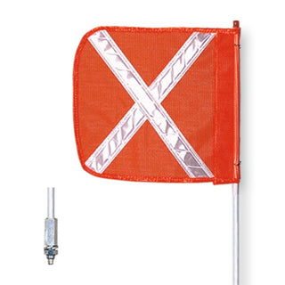Heavy Duty Threaded Hex 12" Orange with White X Warning Whip by Checkers – 12" L X 11" W, Nylon, Orange with White X, Model FS8X-O
