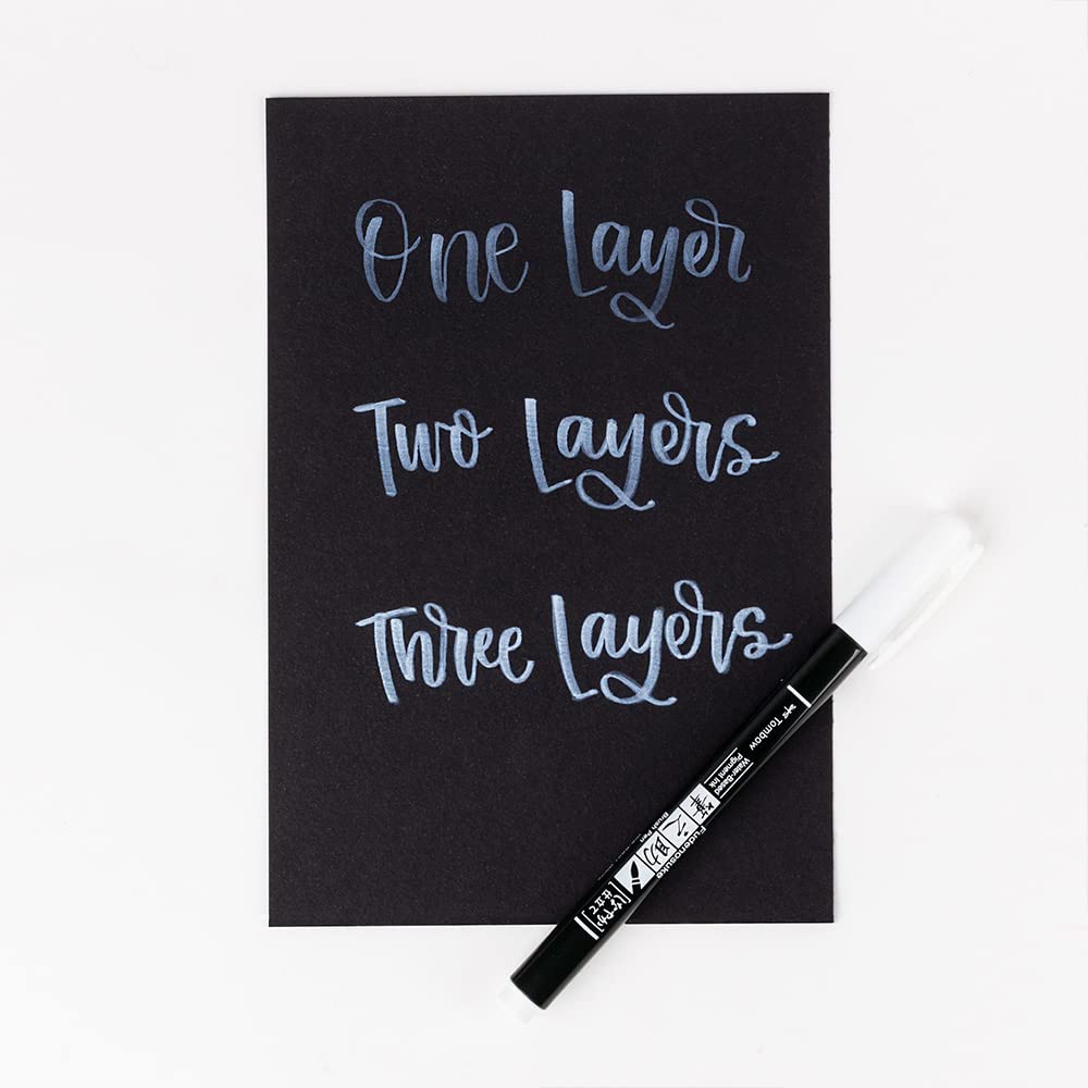 Brush Pen Fudenosuke pastel for black paper by Tombow – 1 Count (Pack of 1), paper, White, Model 4901991820737