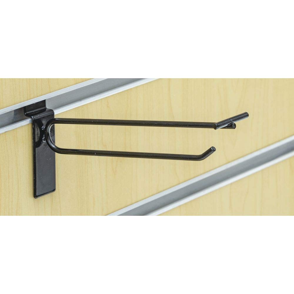 6" Slatwall Scan Hook by Retail Resource – Metal, Black, Pack of 100, Model 1807