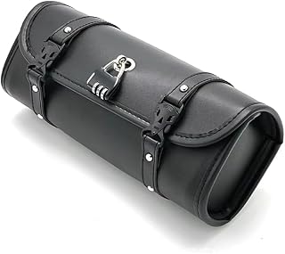 Lockable Fork Bag for Kawasaki Vulcan 2000 Classic | Motorcycle Fork Bag With Secure Password Lock Protects Gear. Thick Water Resistant Faux Leather For Outdoor Riding.