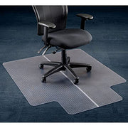 46" W x 60" L Office Chair Mat w/ 25" x 12" Lip for Carpeted Floor by ALECO – 60"L x 46"W, Vinyl, Clear, Model 120229