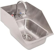 BK Resources NSF Commercial One Compartment Drop in Sink with Faucet – 10 x 14 x 5 inches, Stainless Steel, Silver, Model DDI-1014524S-P-G