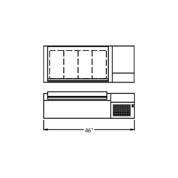 46" Refrigerated Countertop Condiment Rail by Randell – Model CR9046