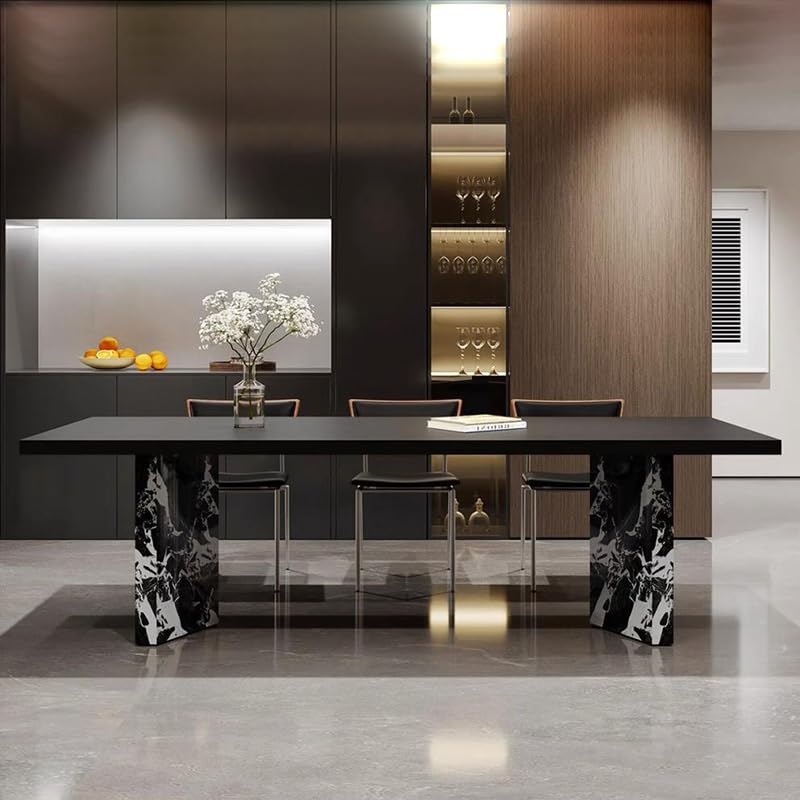 Mesa De Jantar Rock Plate Dining Table Modern Simple Rectangular Small Household Diner Table by JOYNOW – 200*80*75cm, One Color, Model 8524