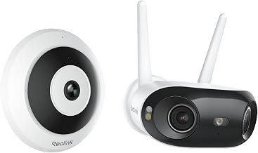 REOLINK 6MP 360° Fisheye & 4K 8MP Panoramic WiFi Security Camera Bundle, Dual-Band WiFi Cameras with Wide-Angle View, Smart Detection, Motion Tracking, Color Night Vision, Local Storage