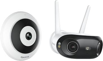 REOLINK 6MP 360° Fisheye & 4K 8MP Panoramic WiFi Security Camera Bundle, Dual-Band WiFi Cameras with Wide-Angle View, Smart Detection, Motion Tracking, Color Night Vision, Local Storage