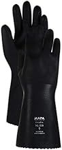 MAPA 339429 MAPA ChemZoil NL339 14" Heavyweight Neoprene Gloves, Medium, Black, 9"